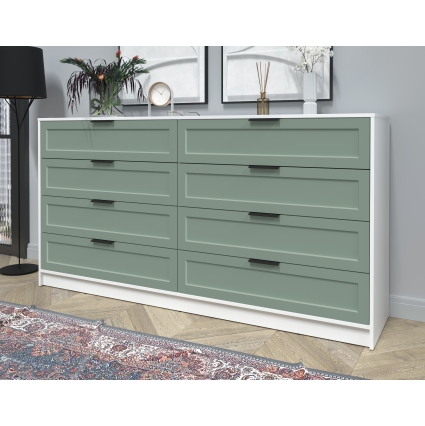 Kомод Тренд КТ-К197 (Белый ЛДСП/ Мята ЛМДФ) Ш1965 В1020 Г451